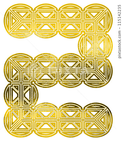 Arabesque style golden number. Art font. 3D rendered illustration. Arabesque style golden number. Art font. 3D rendered illustration. 115142235