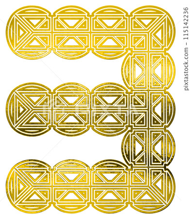 Arabesque style golden number. Art font. 3D rendered  illustration. 115142236