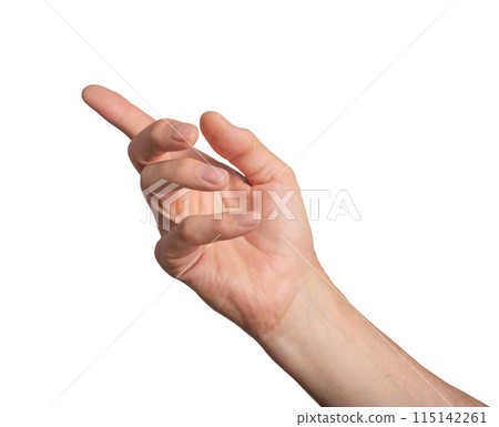 Fingers hand communicate gesture person. Showing symbol adult sign pointing arm isolated white. Body Fingers hand communicate gesture person. Showing symbol adult sign pointing arm isolated white. Body 115142261