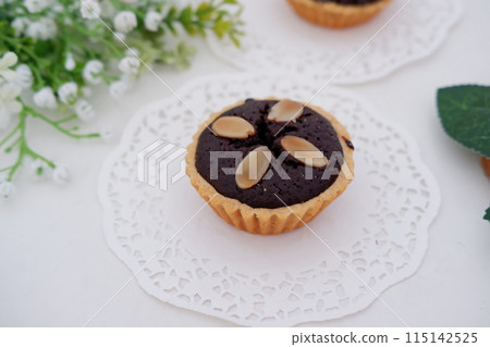 delicious little chocolate cookies as a background 115142525