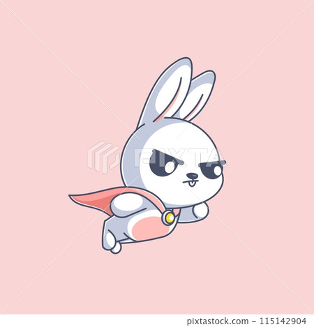 Cute bunny superhero is flying 115142904