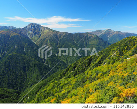 Southern Alps, Mount Houou, Mount Yakushi, Mount Kita and Mount Senjogatake 115142936