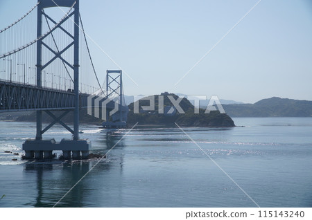Naruto Bridge seen from the sea 115143240