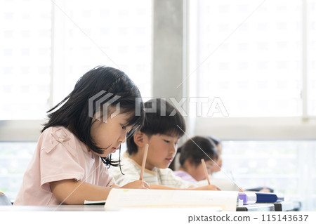 Profiles of elementary school students studying in a bright classroom Profiles of elementary school students studying in a bright classroom 115143637