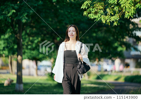 Young woman commuting Young woman commuting 115143900