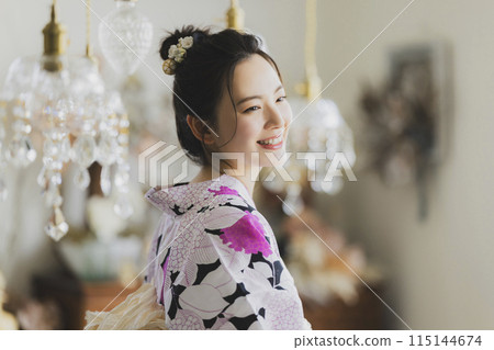 A woman in a yukata A woman in a yukata 115144674
