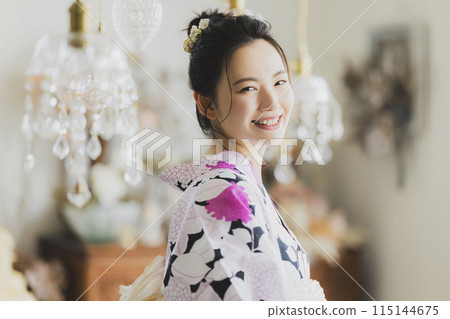A woman in a yukata 115144675