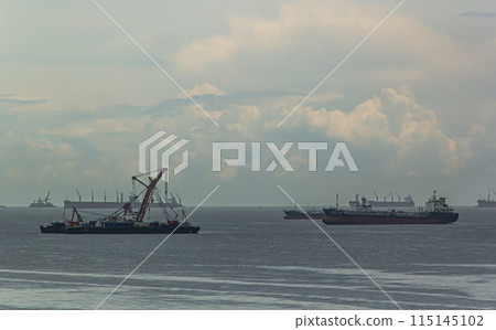 View of the industrial area and shipping port in thailand 115145102