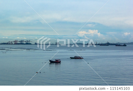 View of the industrial area and shipping port in thailand View of the industrial area and shipping port in thailand 115145103