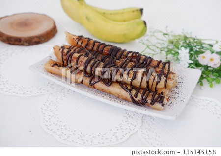 delicious chocolate flavored banana rolls delicious chocolate flavored banana rolls 115145158