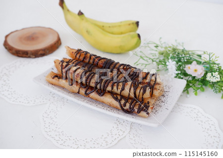 delicious chocolate flavored banana rolls delicious chocolate flavored banana rolls 115145160