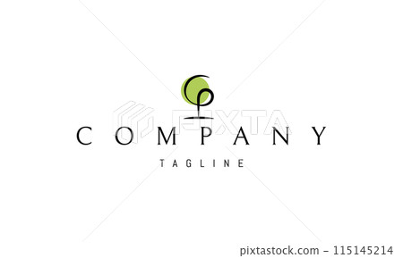 A vector logo with an abstract image of a tree in the shape of the letter G. 115145214