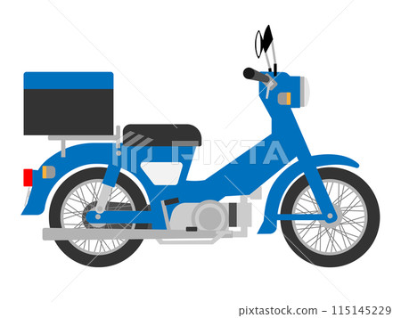 A motorcycle with a rear box 115145229