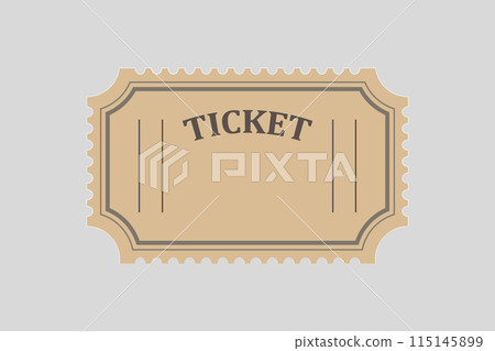 Retro ticket, coupon mockup. Template design for entertainment show, event, boarding pass. 115145899