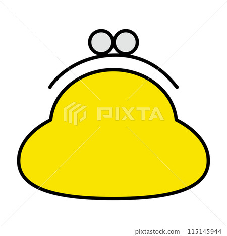 簡單的線條畫黃色錢包圖示袋 簡單的線條畫黃色錢包圖示袋 115145944