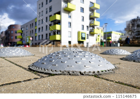 Close-up of a speed bump  115146675