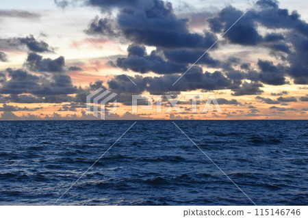 Sunrise Sky Over The Sea, Beautiful Cloudscape, Dramatic Landscape, Seascape 115146746