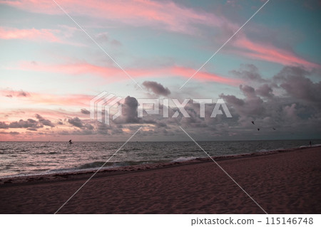 Sunrise Sky Over The Sea, Beautiful Cloudscape, Dramatic Landscape, Seascape 115146748