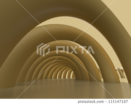 3D illustration of a yellow archway 3D illustration of a yellow archway 115147187