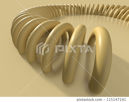 黃色拱形走廊的 3D 插圖 黃色拱形走廊的 3D 插圖 115147191