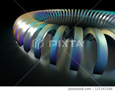 3D illustration of an archway lit by fantastic lights 115147200