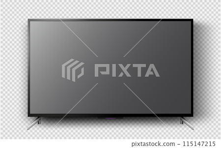 Realistic tv screen. Smart tv mockup. Vector illustration. 115147215