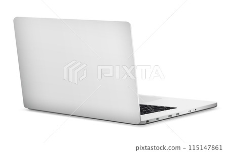 Rear view of the open laptop Rear view of the open laptop 115147861