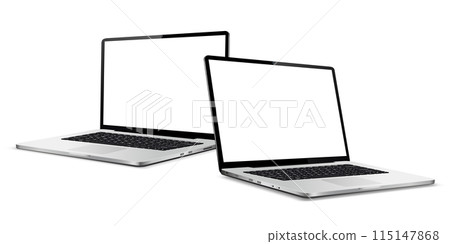 Two laptops with blank screen mock up 115147868