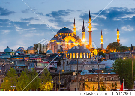 Hagia Sophia at sunset in Istanbul 115147961