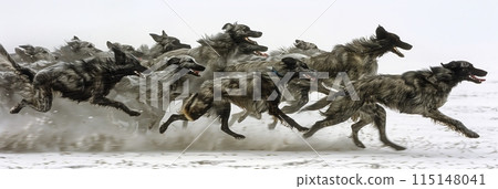 一群奔跑的黑狗 一群奔跑的黑狗 115148041