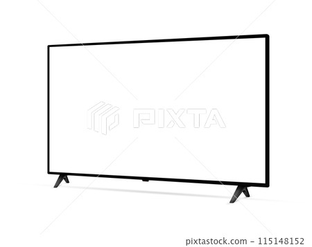 Realistic blank flat screen TV mockup from angled view Realistic blank flat screen TV mockup from angled view 115148152