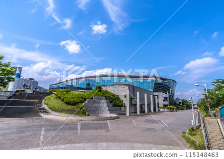 日本橫濱城市景觀,俯瞰橫濱國際泳池等。 日本橫濱城市景觀,俯瞰橫濱國際泳池等。 115148463
