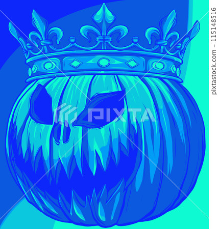 Happy Halloween Pumpkin King vector illustration on white background. Happy Halloween Pumpkin King vector illustration on white background. 115148516