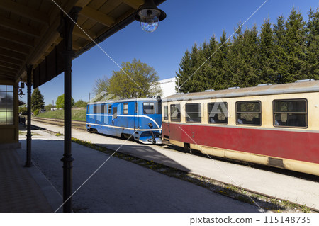 Narrow gauge railway Jindrichuv Hradec to Nova Bystrice, station Nova Bystrice, Czech Republic Narrow gauge railway Jindrichuv Hradec to Nova Bystrice, station Nova Bystrice, Czech Republic 115148735