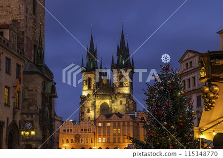 Old Town Square at Christmas time, Prague, Czech Republic 115148770