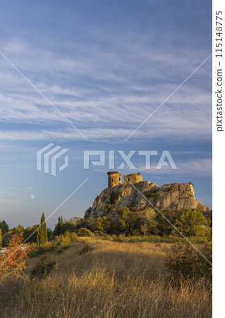 Chateau de Hers ruins near Chateauneuf-du-Pape, Provence, France 115148775