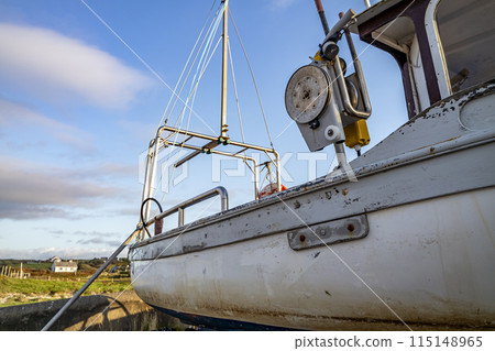 Vessel at Rosbeg harbour in County Donegal - Ireland. 115148965