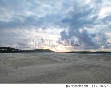 Beautiful sunset at Portnoo Narin beach in County Donegal - Ireland Beautiful sunset at Portnoo Narin beach in County Donegal - Ireland 115148973