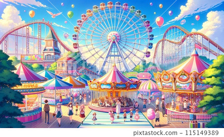 Illustration of amusement park 115149389