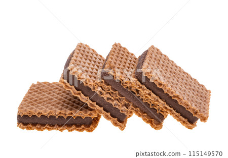 chocolate square wafers isolated chocolate square wafers isolated 115149570