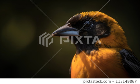 Northern Oriole bird with forest background. Generative AI 115149867