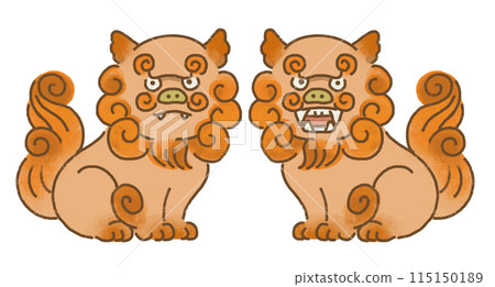 沖繩風獅爺的可愛插圖 沖繩風獅爺的可愛插圖 115150189