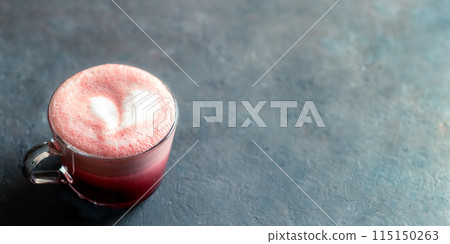 Pink beetroot latte or red velvet latte Pink beetroot latte or red velvet latte 115150263