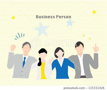 Men and women doing fist pumps - upper body - business men and women icons - simple vector illustration material 115151426