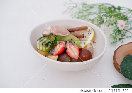 delicious fruit salad as a background 115151791