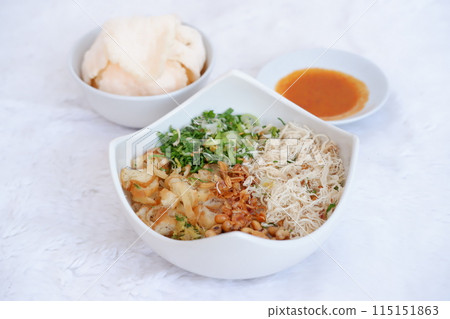 delicious chicken porridge as a background 115151863