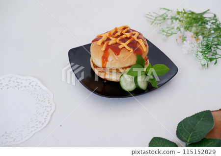 delicious chicken burger as a background 115152029