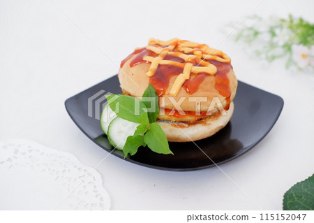 delicious chicken burger as a background 115152047