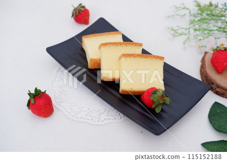 sliced cake with original taste as a background 115152188