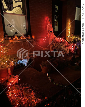 Halloween decorations on the streets of Boston, Massachusetts, USA. Halloween decorations on the streets of Boston, Massachusetts, USA. 115152247